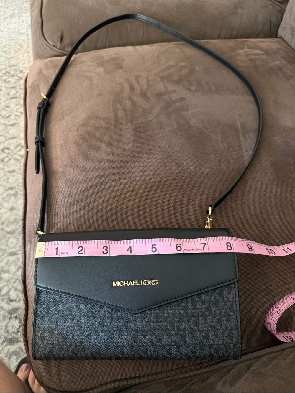 Michael Kors Black MK Monogram Crossbody - Picture 5 of 7